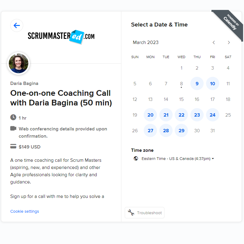 One-on-one Coaching Call with Daria